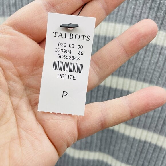 Talbots Petite Womens Size P Ribbed Striped Turtleneck Sweater in Metallic 1237 - Picture 8 of 9